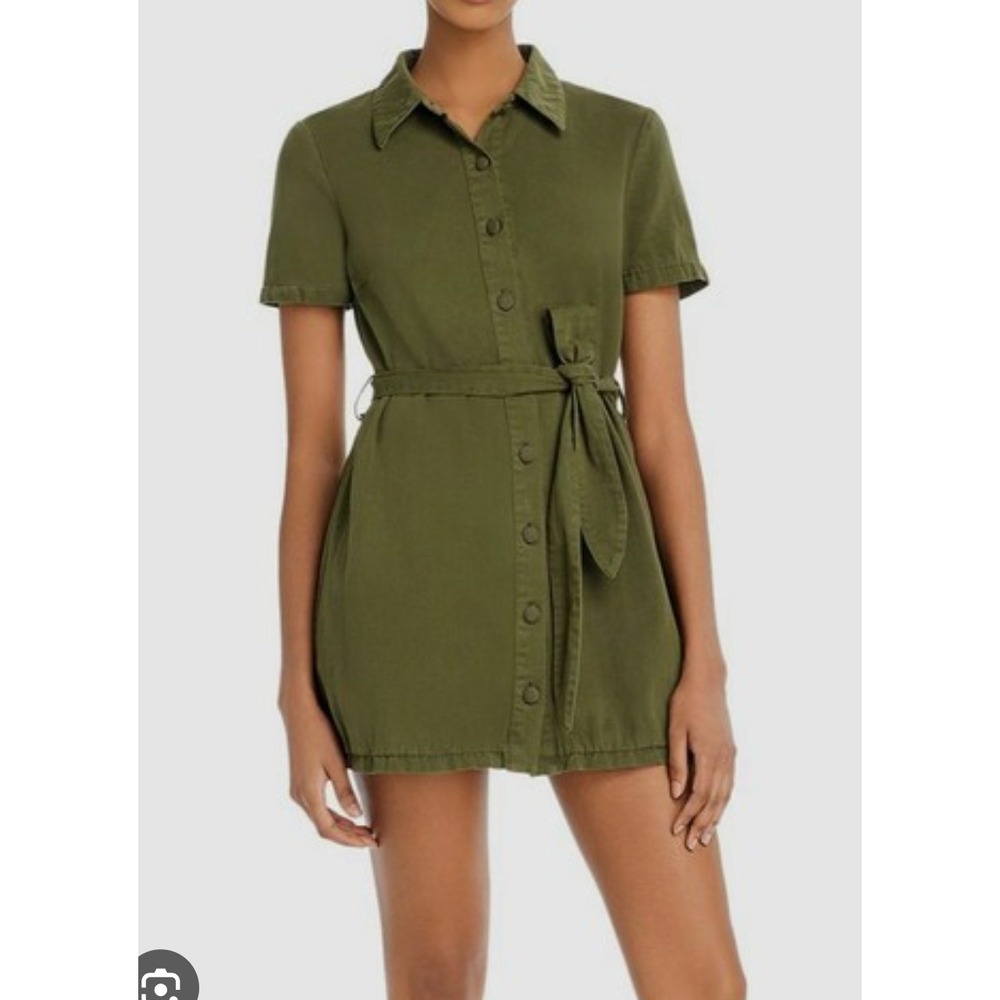 BlankNYC Shirt Dress Womens Small Green Utility Belted Mini‎ Cotton 41KY70478L